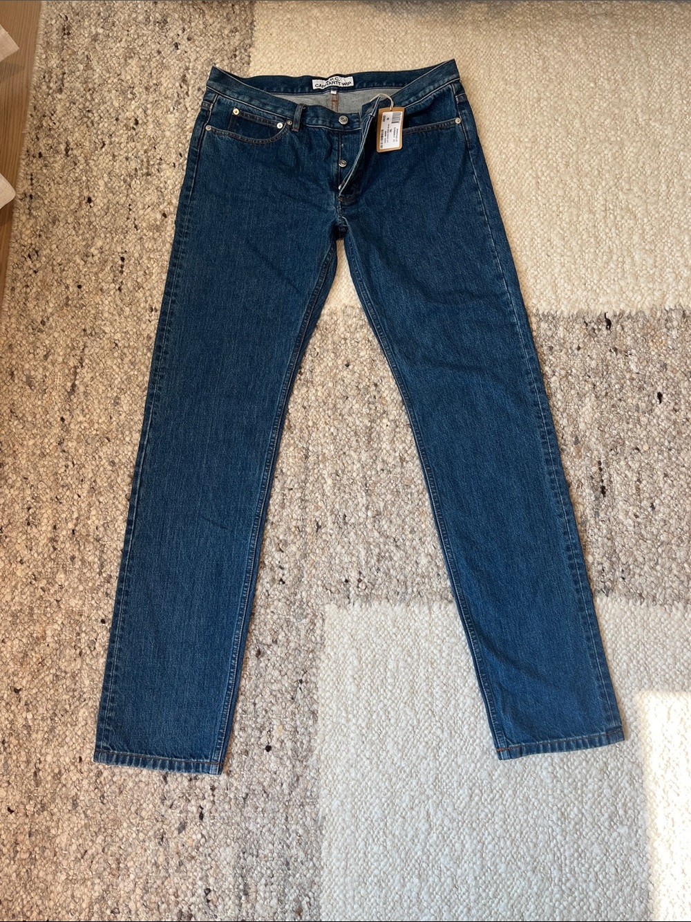 A.P.C. Carhartt Wip Men's Straight Jeans in Deep Blue